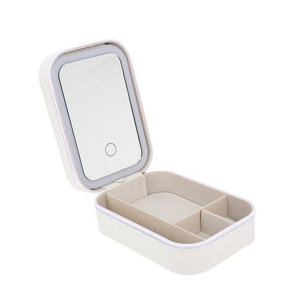 Travel Makeup Box with LED Mirror Portable Cosmetic Organizer Case for Gift