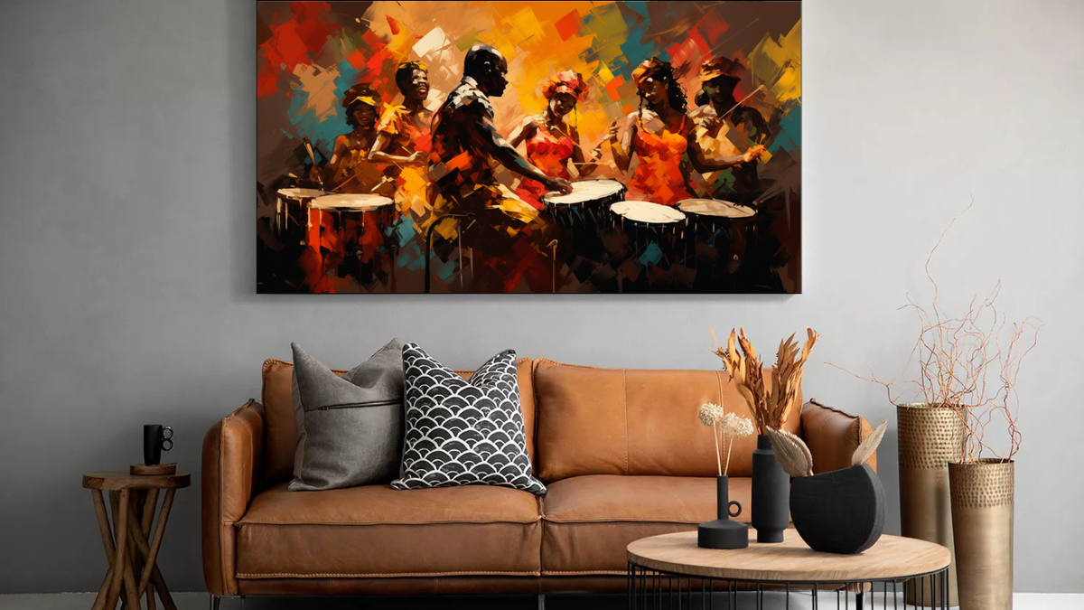 Canvas Wall Art - African Drummers Abstract - HD0156 | Shop Today. Get ...