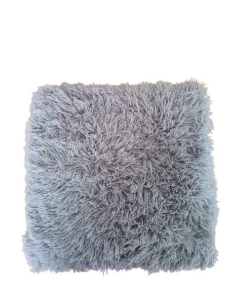 Fluffy Faux Fur Cushion Grey