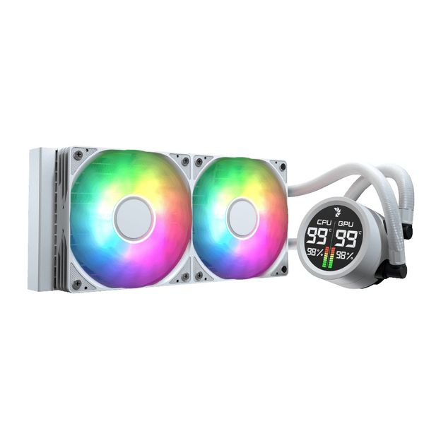 Aerocool Abyss L240R Digi White 240mm ARGB Liquid CPU Cooler with Display