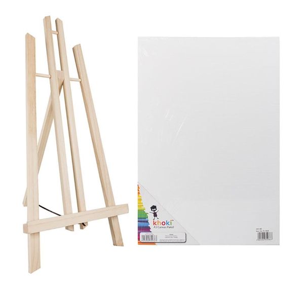 A3 Canvas with Wooden Mount &amp; Desk Easel Gift Combo