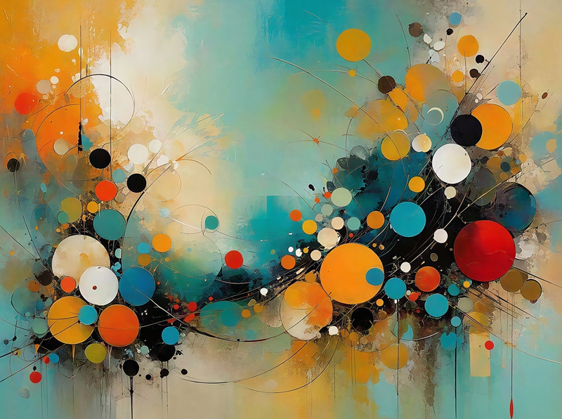 Modern Canvas Wall Art Home Decor - Dynamic Circles