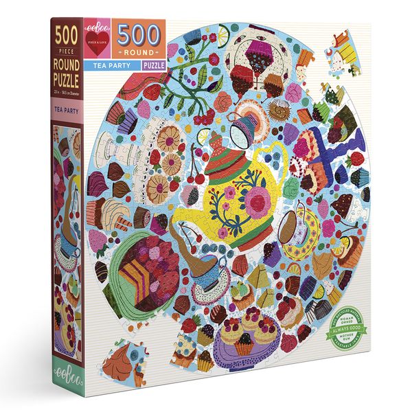 eeBoo Round Family Puzzle - Tea Party 500 Pieces