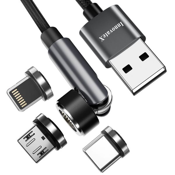 2M-540 Rotation Magnetic Fast Charging Cable,Data Transfer Phone Charger (3 IN 1)