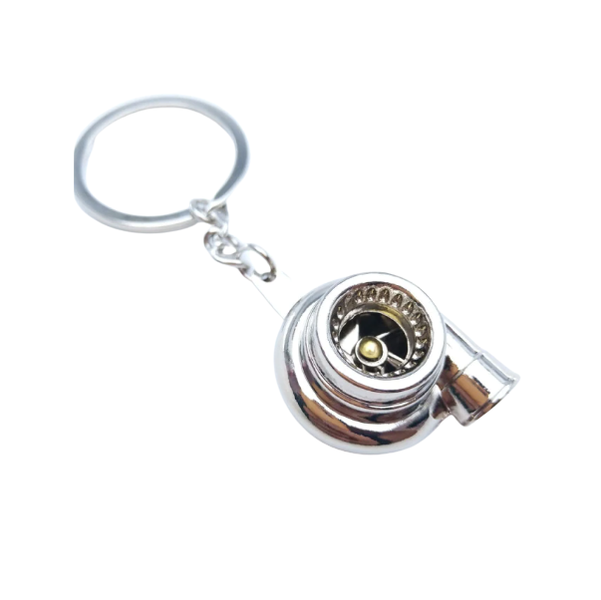 Novelty Turbo Turbocharger Styled Keyring Accessory - Metal Gift Key Ring