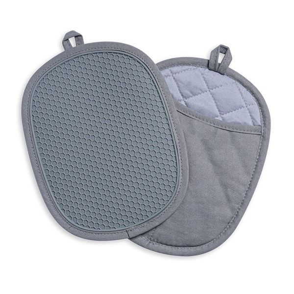 Silicone Pot Holders 2 Pack, 500 F Heat Resistant with Pocket