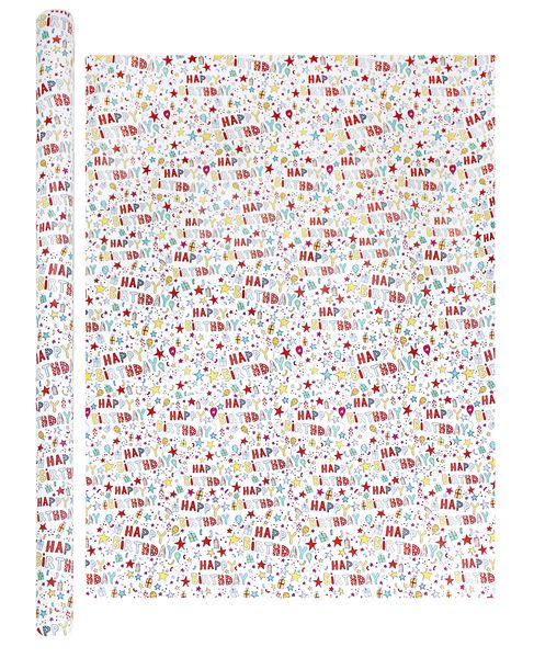 Happy Birthday Theme Gift Wrapping Paper - 2 Rolls - Each 2m x 0.7m