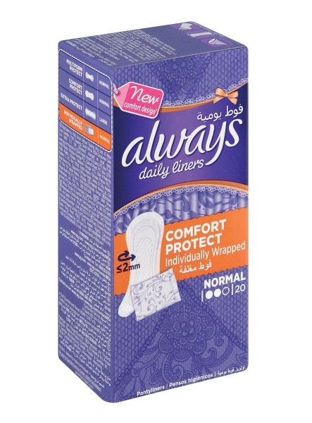 Always Liners Normal Fold &amp; Wrap 20s - Pack of 3