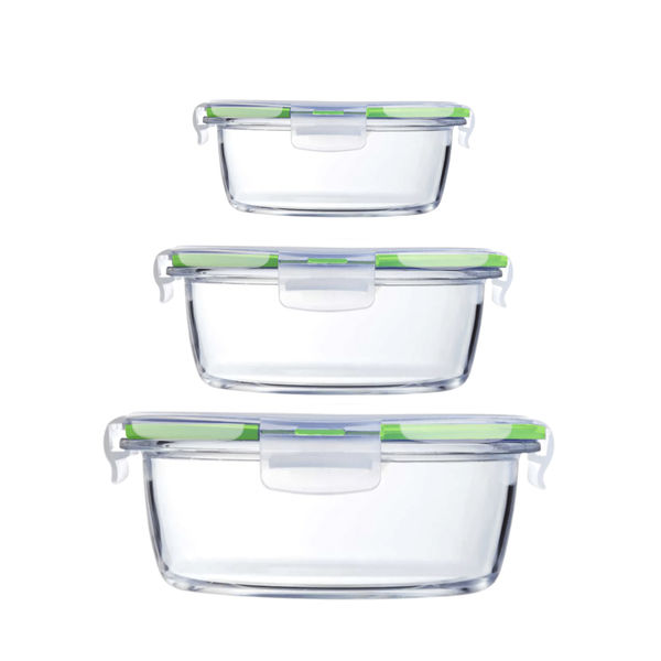 Set of Nesting Glass Food Storage Containers - Round
