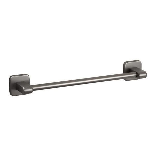 40cm Towel Rail with Strong Adhesive Tabs - No Drill - Dark Grey