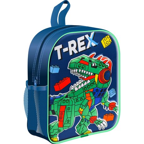 SQUIGGLE Dino Blocks 3D Embossed Kids Backpack School Travel Bag Image