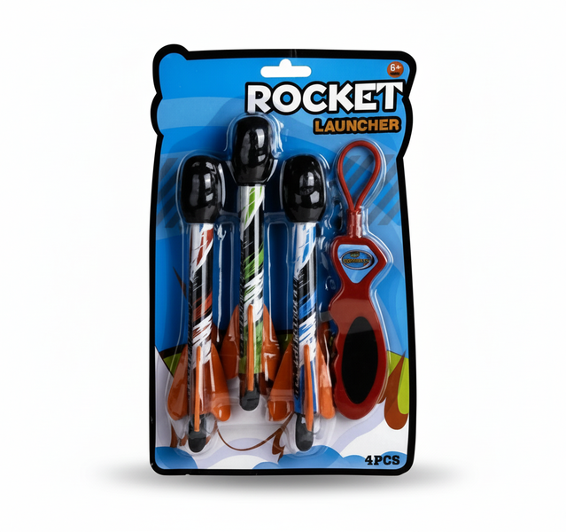 Boys Outdoor 3 Piece Rocket Launch Set with Soft Foam Rockets