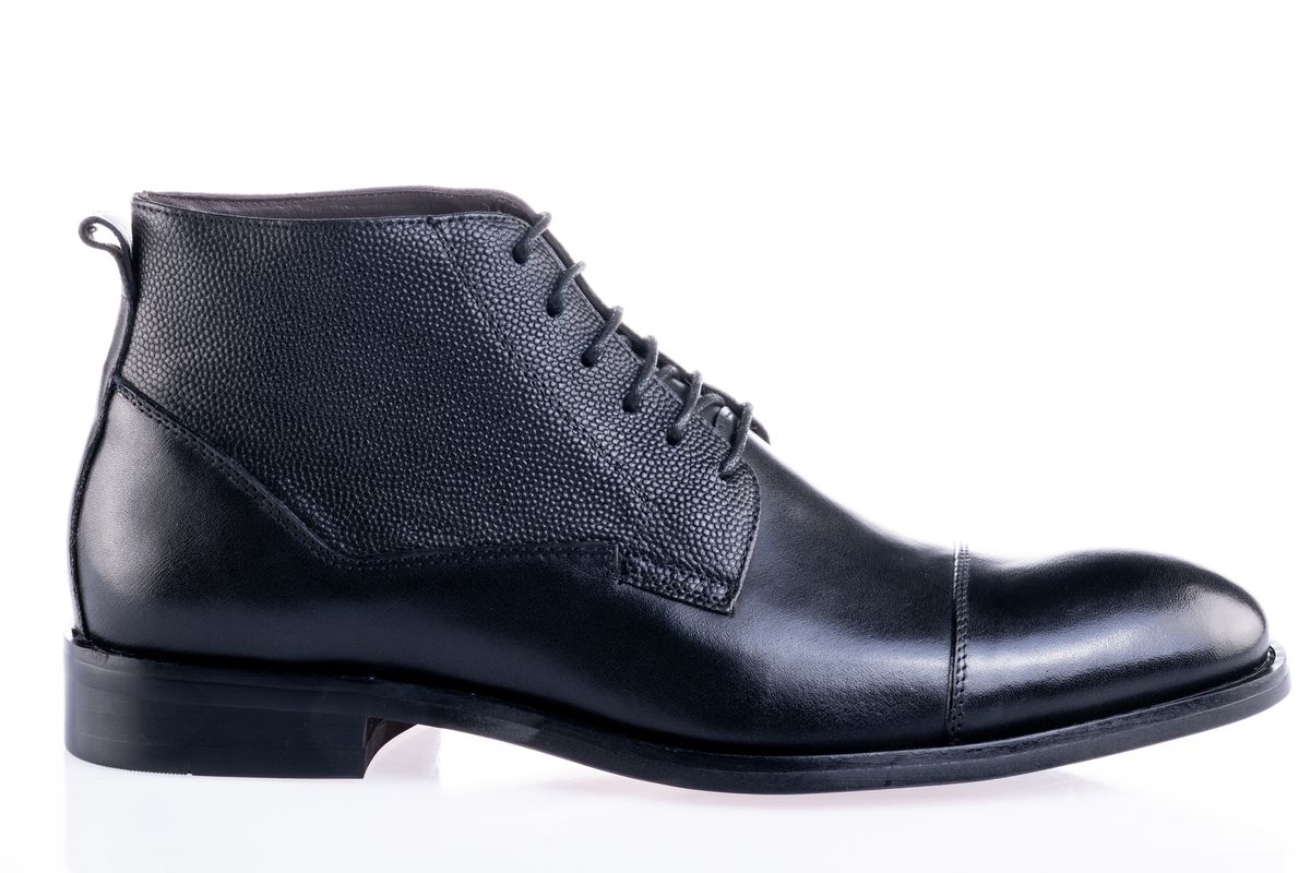 Marco Kavaleri - Men's Detailed Hi-Top Formal Shoes - Black | Buy ...