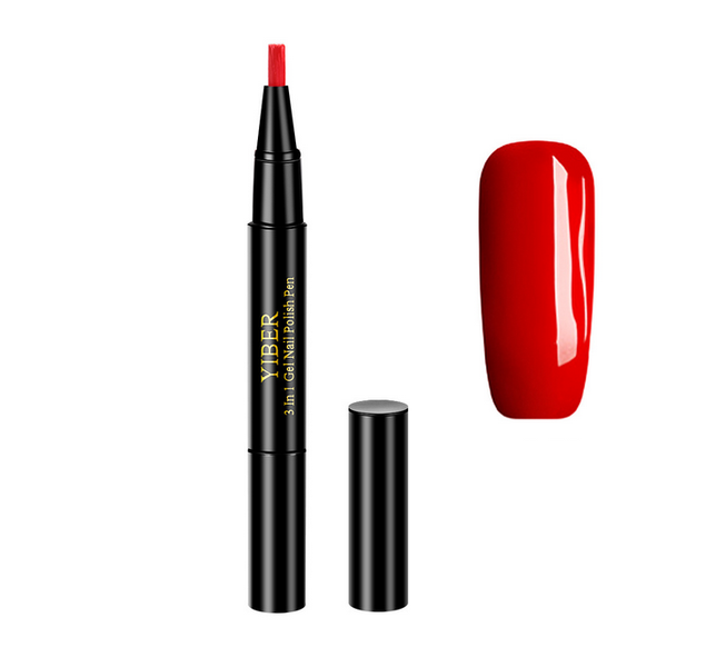 Yiber 3in1 Gel Nail Polish Pen - Red 1