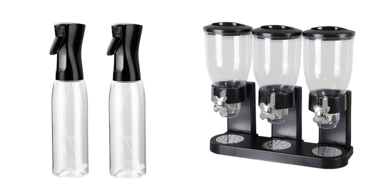 Three In One Cereal Dispenser With Oil Spray Bottles Shop Today. Get