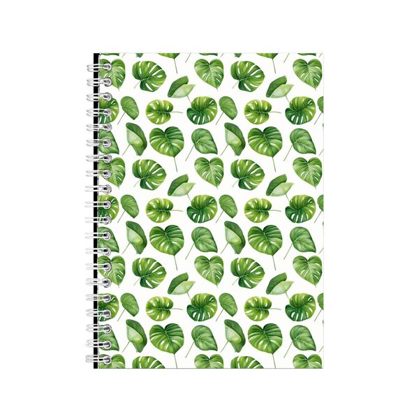 Leaf A5 Notebook Spiral Lined Floral Leaf Pattern Graphic Notepad Gift 200