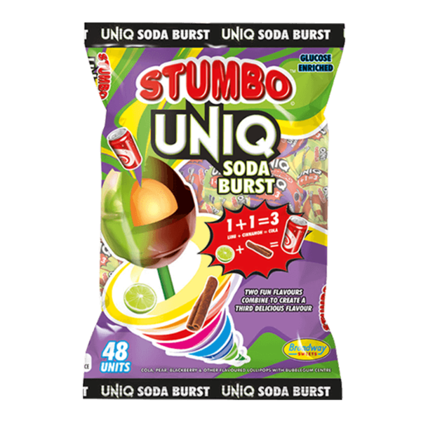 Stumbo Lollipops - Uniq Soda Burst 48's
