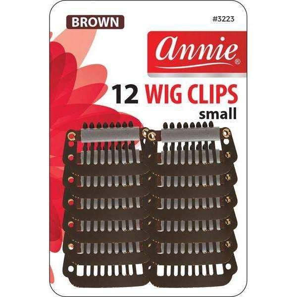 Annie - Wig Clips Small 12Ct Brown - 4 Pack