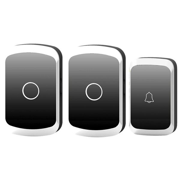 Intelligent Wireless AC Digital Music Doorbell - Black