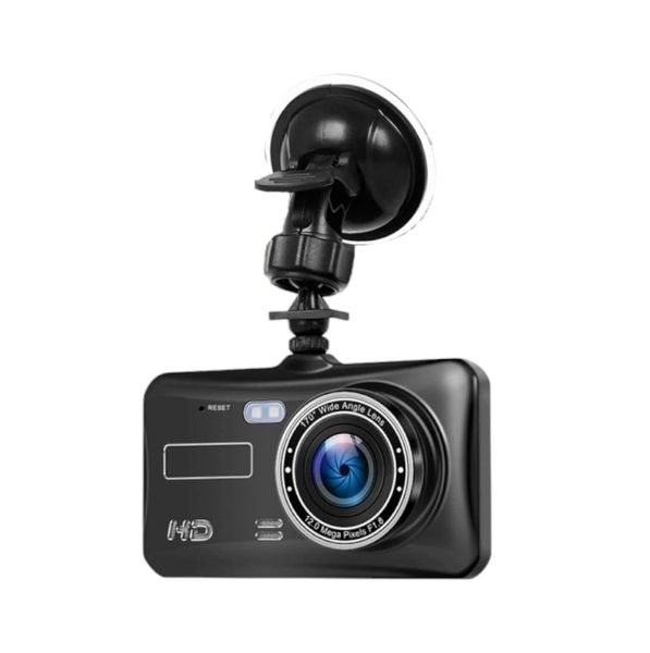 Front and Rearview Mirror Dual Channel DVR Camera Recorder Dash Cam - Black