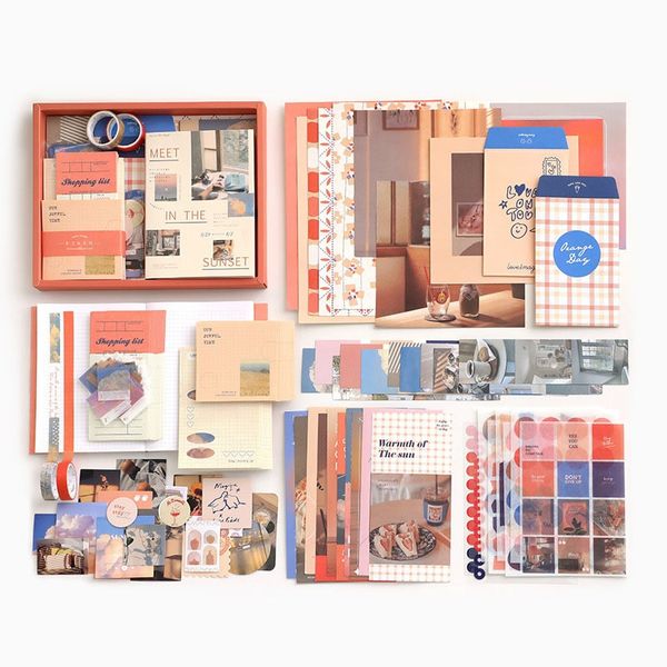 DIY Journaling Kit - Bullet Junk Journal - Scrapbook Supplies - Orange