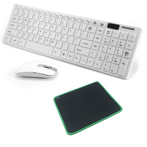 2.4G Ultra Slim Portable Wireless Keyboard Mouse Combo with Mouse pad