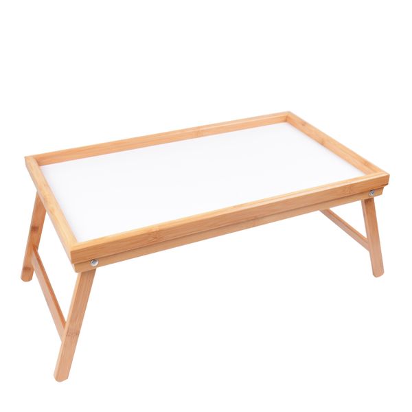 Serving Bed Tray with Foldable Legs in Bamboo