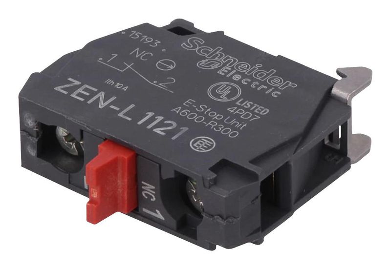 Schneider Electric (ZENL1121) Contact Block, 1NC, 1.2 A, 600 V, 1 Pole