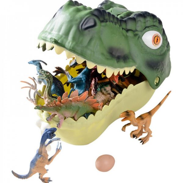 QYNIAL 53PCS Dinosaur Toy Set with T-Rex Head Storage &amp; Realistic Figures