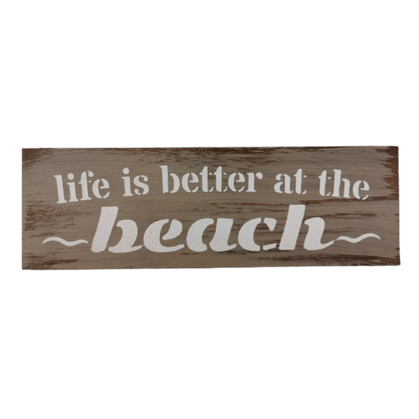 Wood Home Decor Wall Art - Life is Better at the Beach