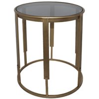 Gold Round Portable Side Table - 42 x 46cm