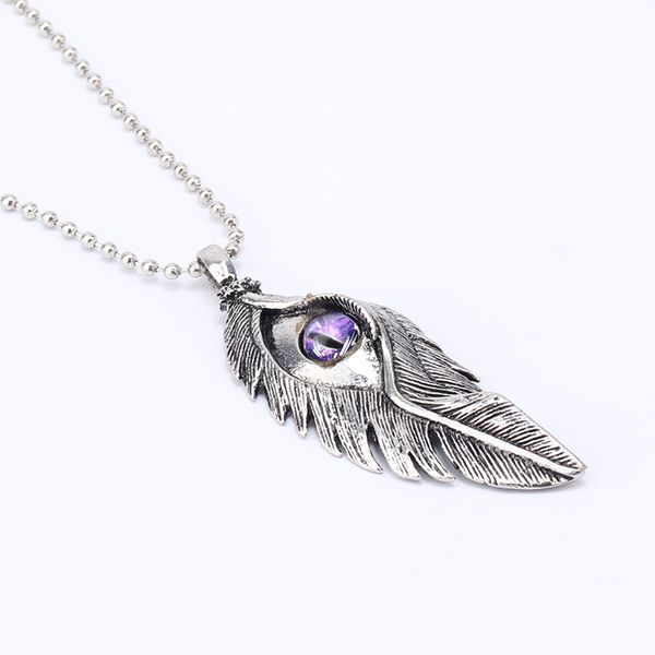 Vintage Angel Wings With Devil Eyes Pendant Necklace