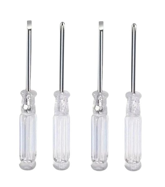 4-Pcs Mini Crystal Screwdriver Set-3.0mm Cross &amp; Flat Head Precision Tools
