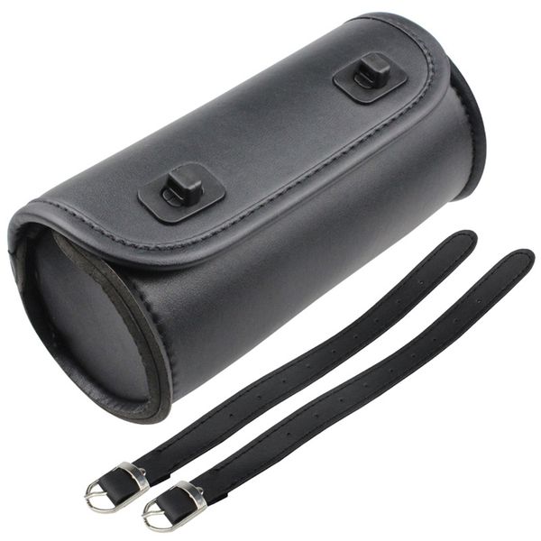 Universal PU Leather Motorcycle Tool Bag Front Fork Handlebar Saddlebag