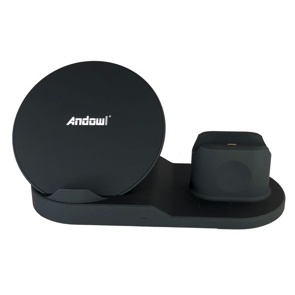 Andowl - Wireless Charger for iPhone, Apple Watch &amp; AirPods - Fast Charger