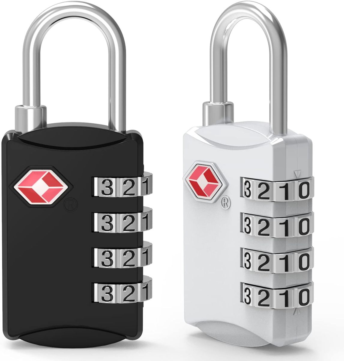 2-piece 4 Digit TSA Luggage Lock, Outdoor Waterproof Padlock, Combination Lock