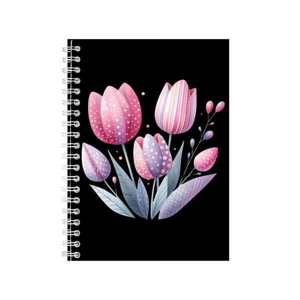 Tulip 8 A5 Notebook Spiral Lined Trendy Notepad Flower Idea 388