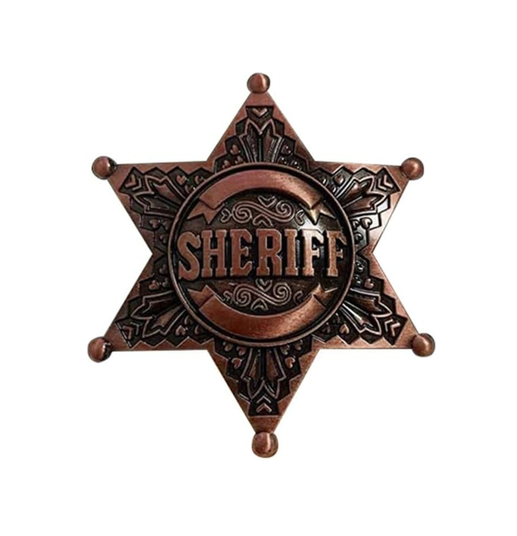 Metal Sheriff Badge with Embossed Detail