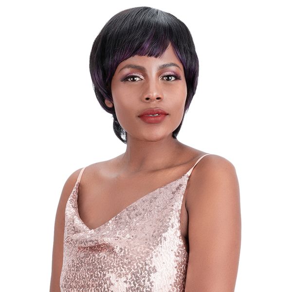 Short Pixie Cut Synthetic Hair Straight Bob Wig With Bang Mnaomi