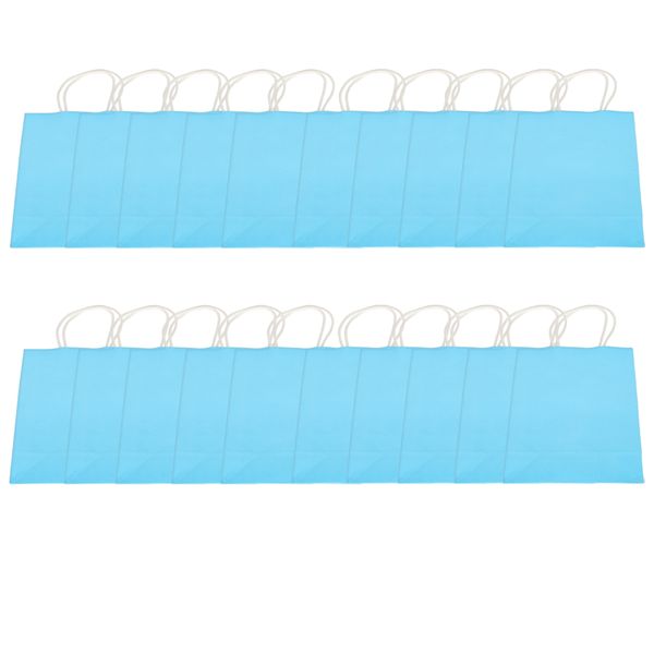 20pcs Blue Kraft Bags - 15x8x21cm Party Gift