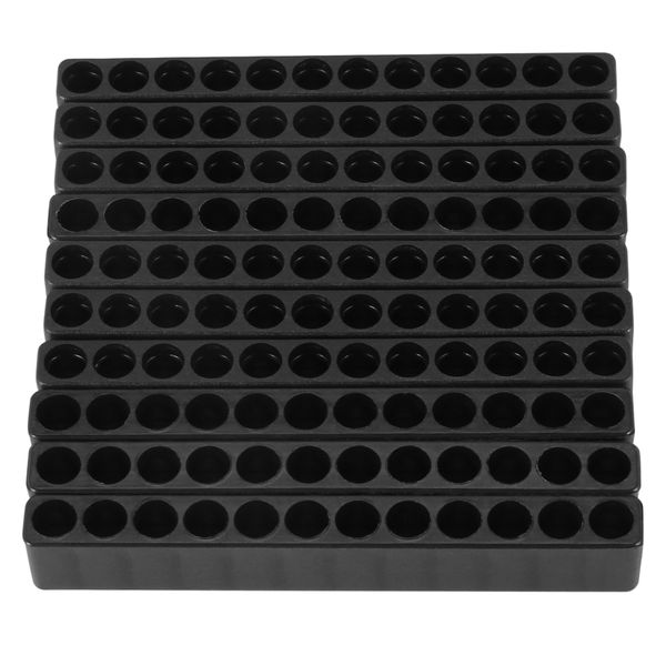 10pcs 12-Hole Screwdriver Bit Holder Box Block Black For Six Angle 6.35mm H