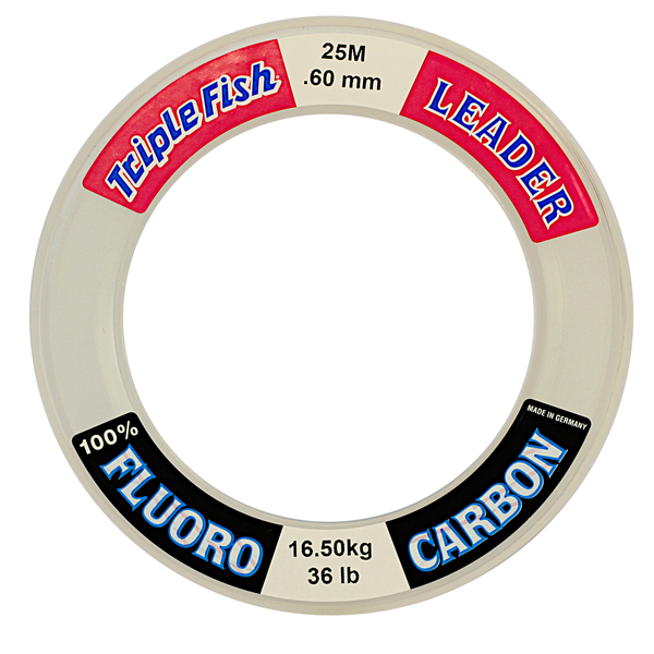 Triple Fish Fluorocarbon Fishing line .60MM 36LB/16.5KG, Colour White, 25M Spool