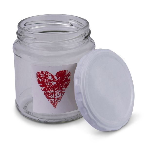 Jar - Cross Heart Red - Transparent - Glass - 291ml - 2 Pack