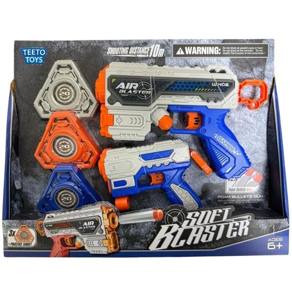 Air Blaster Gun Playset - Toys for Boys &amp; Toddlers - Foam Blaster Set
