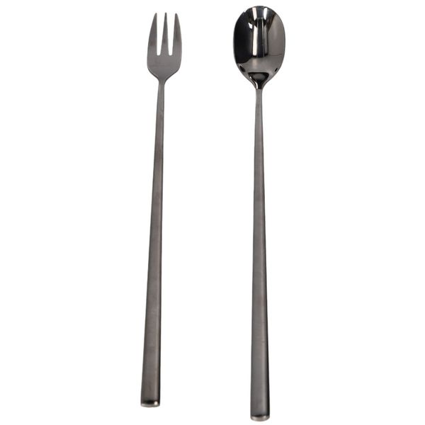 Danny Home Long Handless Tea Spoon and Cocktail Stir Fork Set 25.8cm