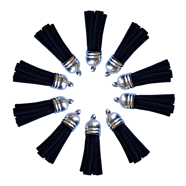 Tassels with Silver Caps (Set of 10) 30mm