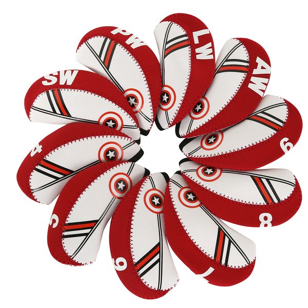 Neoprene Golf Club Protective Headcover Kit Set - 10 Pieces