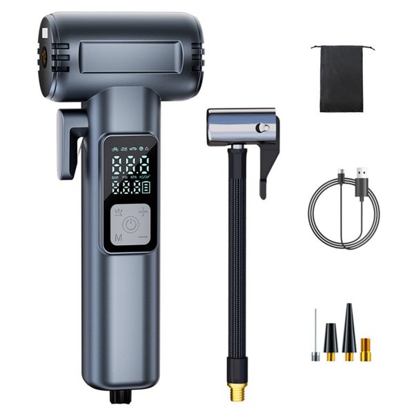 SUITU 6-in-1 Cordless Air Compressor, Portable Tyre Pump with Safety Hammer