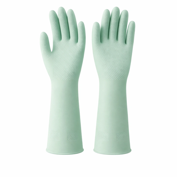 2 Piece - Plastic Dishwashing Gloves - Mint Green