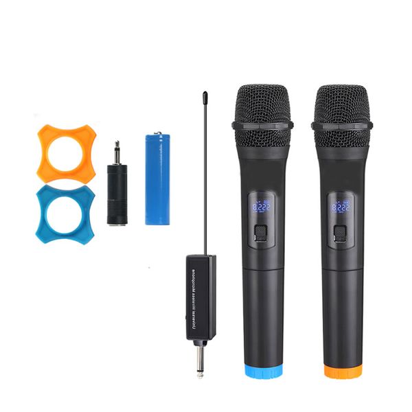 Pair Of Wireless Vocal Microphone With Rechargeable Receiver